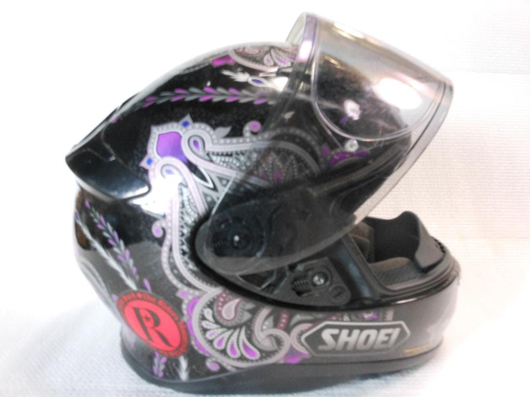 SHOEI フルフェイスヘルメット 黒/紫 ペイズリー　サイズ・S