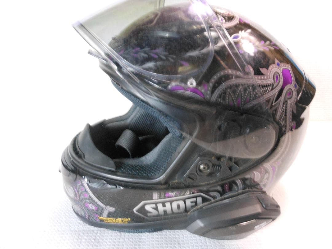 SHOEI フルフェイスヘルメット 黒/紫 ペイズリー　サイズ・S