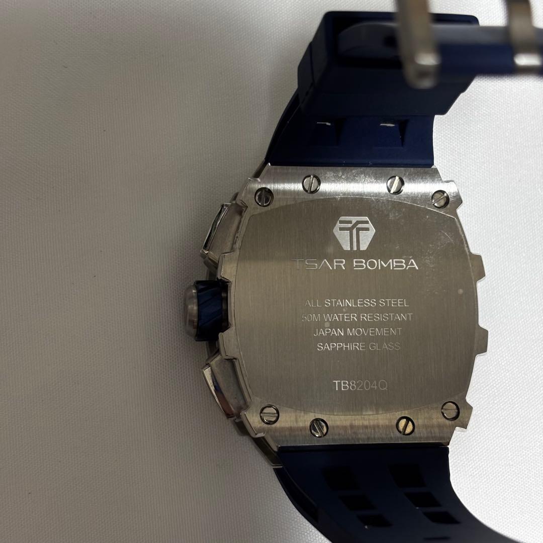 TSAR クロノグラフ ネイビー ラバーベルト 時計