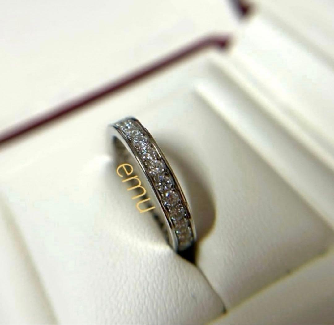 Chanelly様/最高級モアサナイト / フルエタニティリング / レール留め