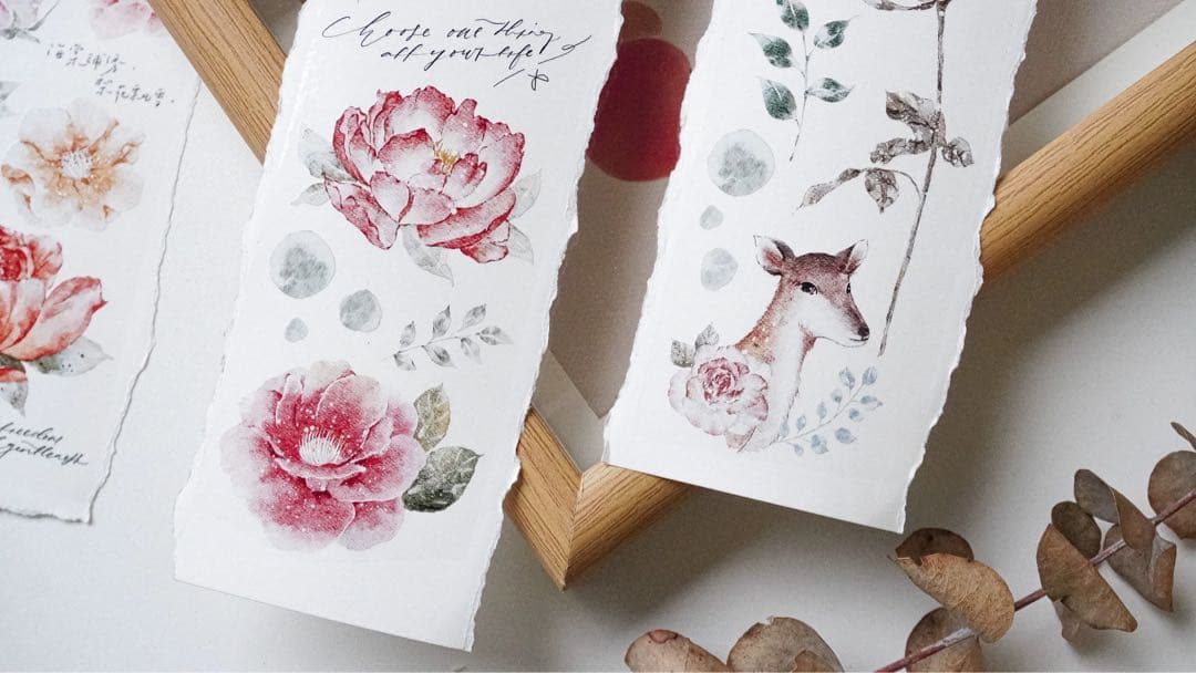 ⭐️SALE⭐️媛子文创《花鹿小径》海外マスキングテープ　マステ 【2561】