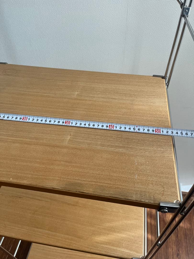 ハイツタナカ　無印良品　ステンレスユニットシェルフ オーク材　木製棚板