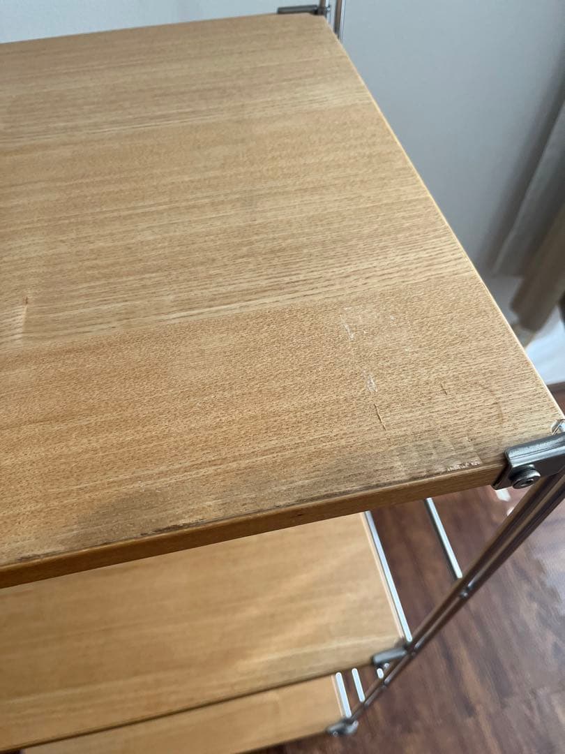 ハイツタナカ　無印良品　ステンレスユニットシェルフ オーク材　木製棚板