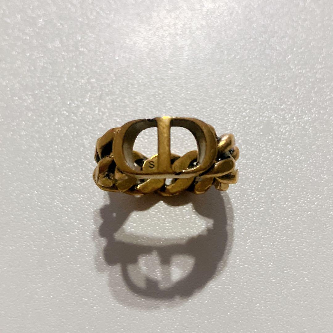 【正規品、あんしん鑑定】 Dior ゴールド チェーン リング 指輪
