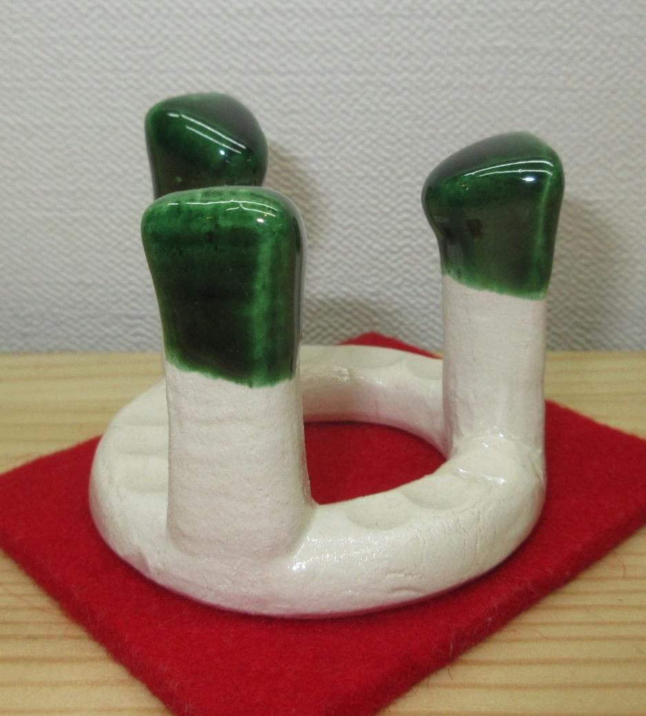 送料込【逢絢亭・新品】茶道具 蓋置 楽焼 五徳蓋置 川崎和楽 共箱入り