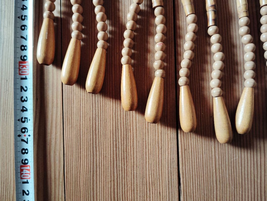 重量あります　ロング　昭和レトロ　木製珠すだれ　珠のれん　木製ヴィンテージ