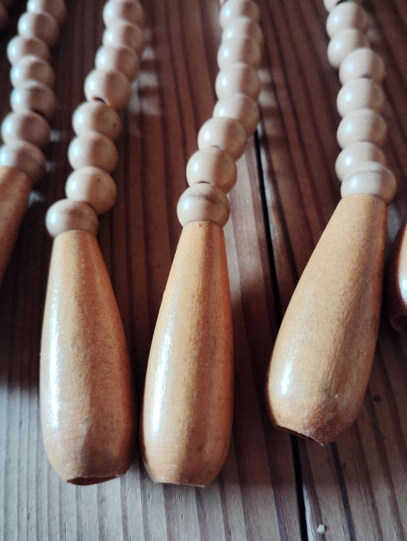 重量あります　ロング　昭和レトロ　木製珠すだれ　珠のれん　木製ヴィンテージ