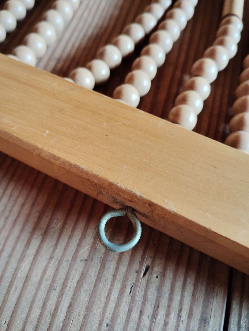 重量あります　ロング　昭和レトロ　木製珠すだれ　珠のれん　木製ヴィンテージ