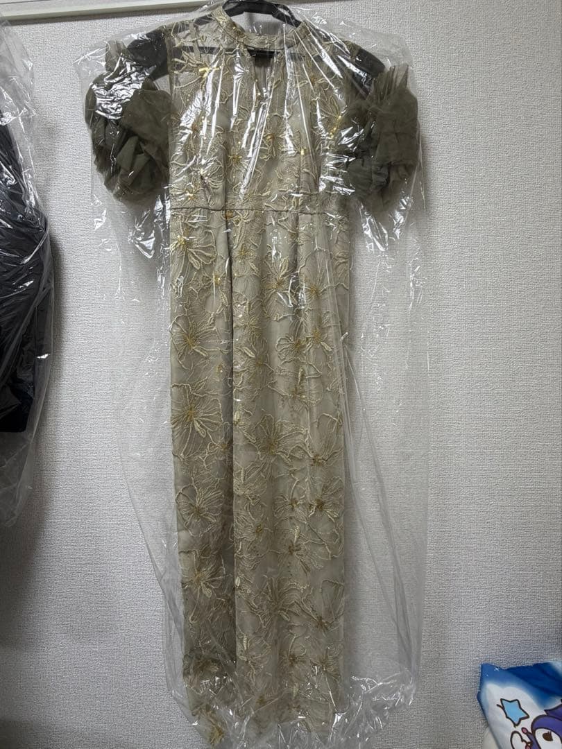 Kana チュールスリーブオケージョンドレス ライトグリーン