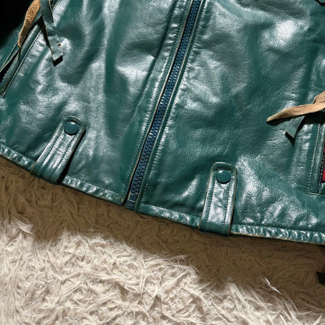 g*3様 希少カラー■schott ライダースジャケット　シングル　グリーン　本