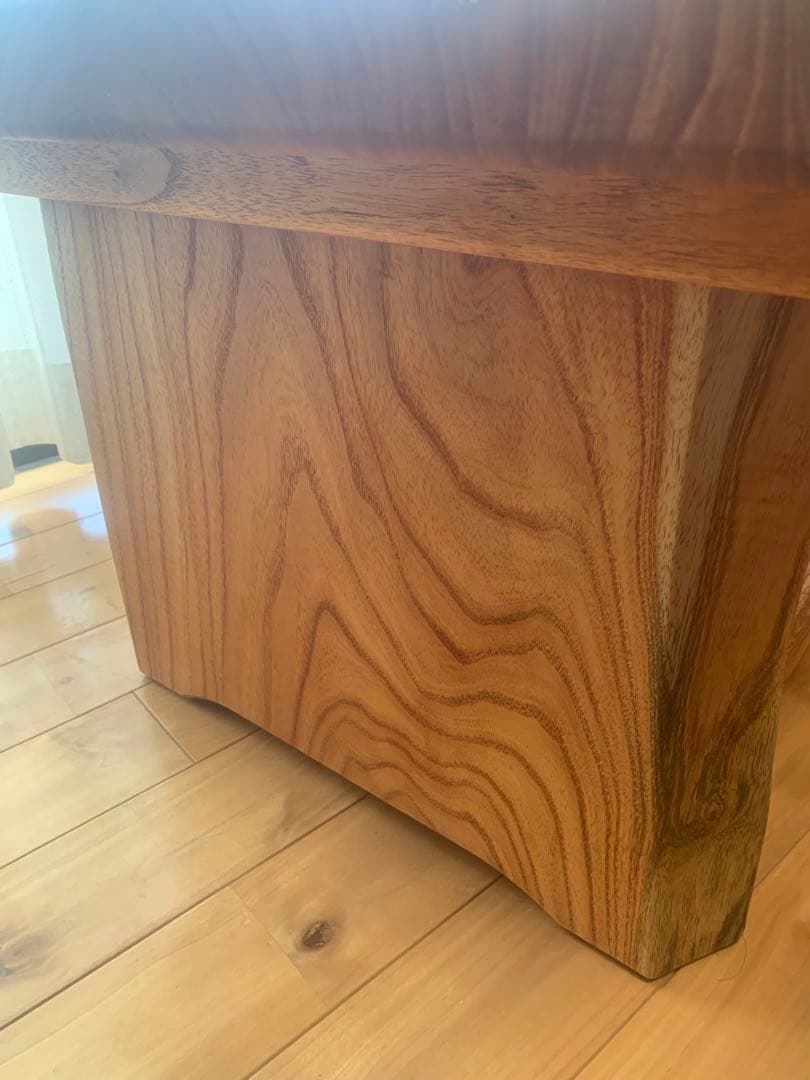 最終値下げ✨勿体ない利用&重厚リビングローテーブル、TVボード(栴檀一枚板天板)