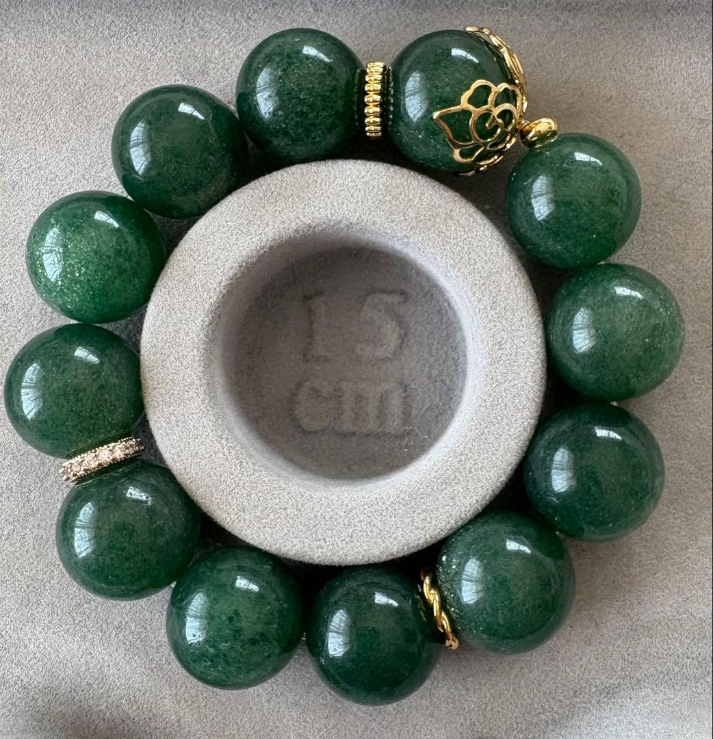 大玉グリーンアベンチュリン ブレスレット　18ミリ