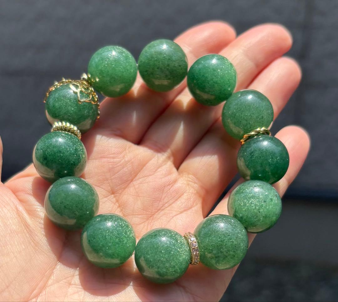 大玉グリーンアベンチュリン ブレスレット　18ミリ