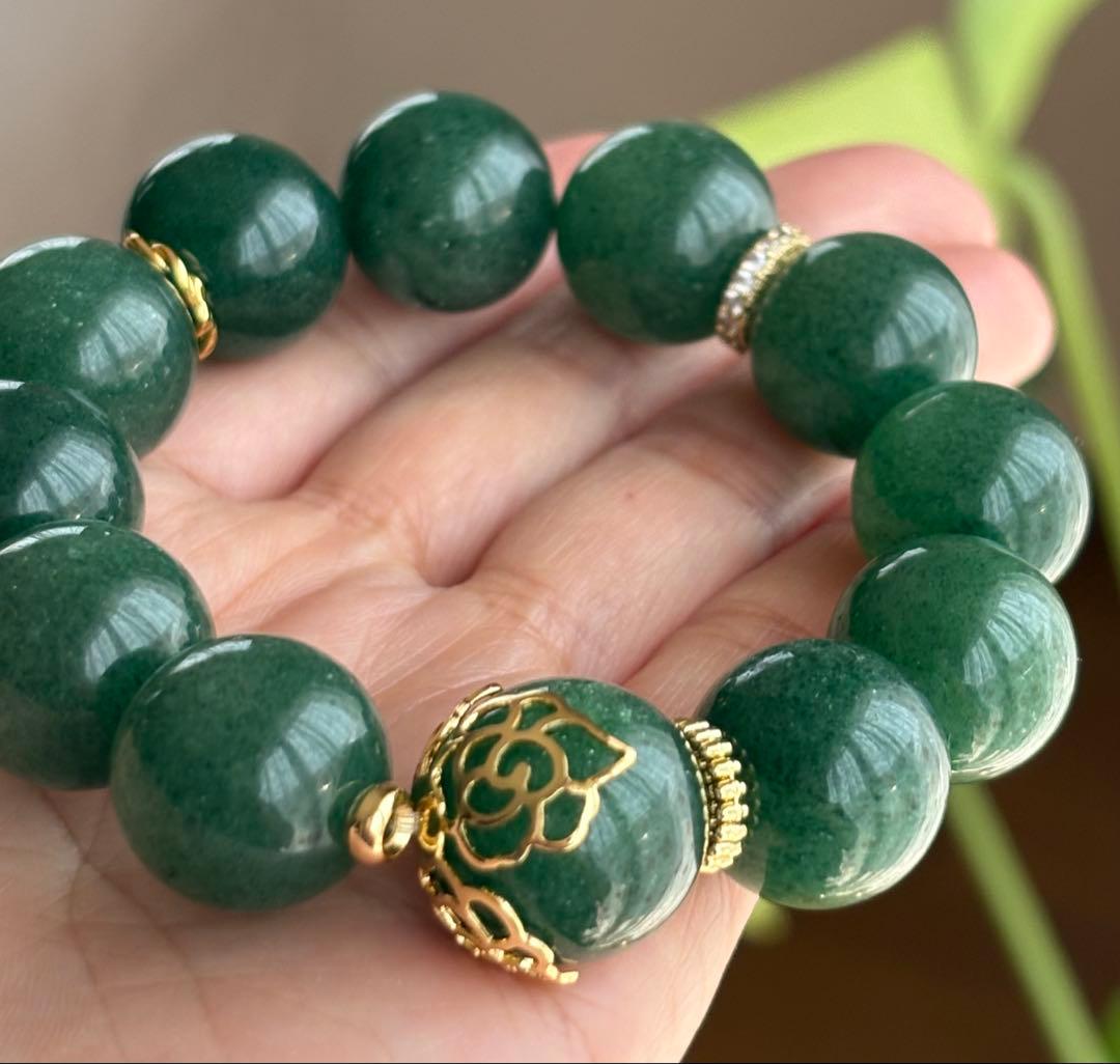 大玉グリーンアベンチュリン ブレスレット　18ミリ