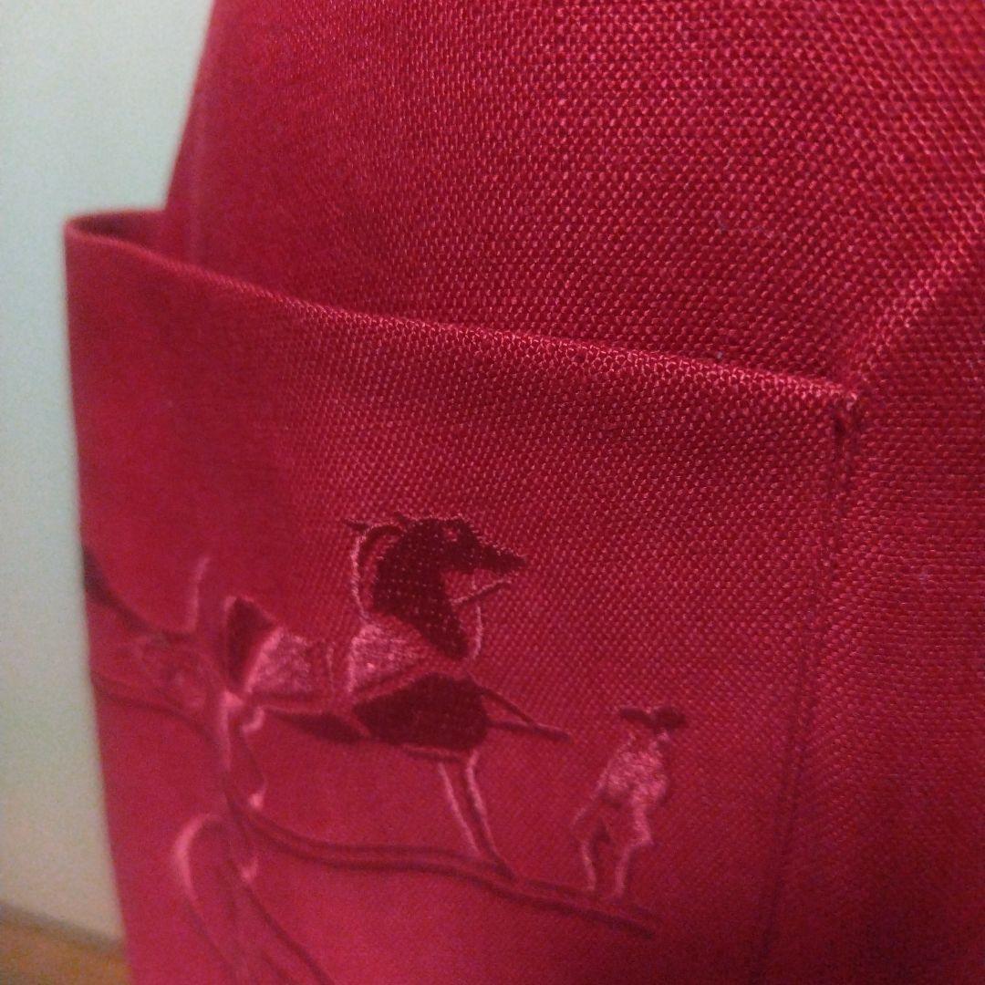 値下げ　HERMES　赤いフレアスカート Hマーク刺繍