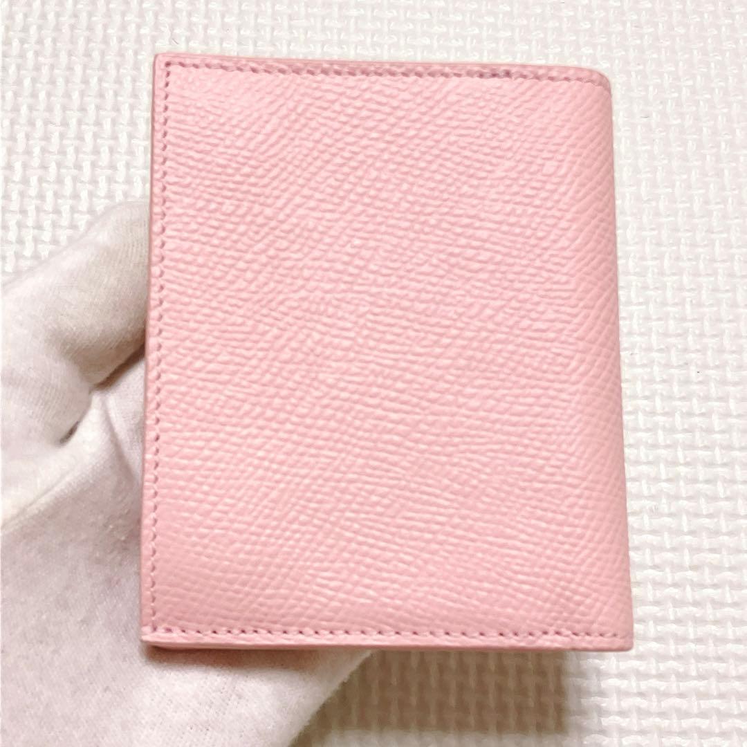 未使用　CELINE セリーヌ　レザー二つ折り財布　ピンク　箱袋付き