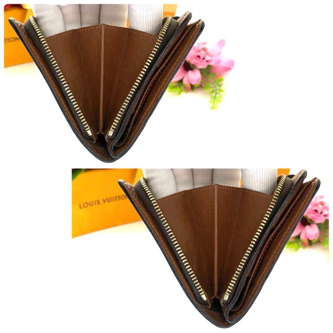 ルイ ヴィトン◎コンパクトジップ モノグラム 二つ折り ラウンドファスナー 茶色