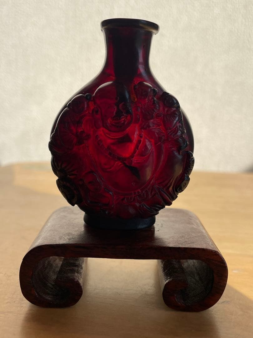 透ける　琥珀？ 珍しい小瓶　アンティーク　香水瓶　骨董品