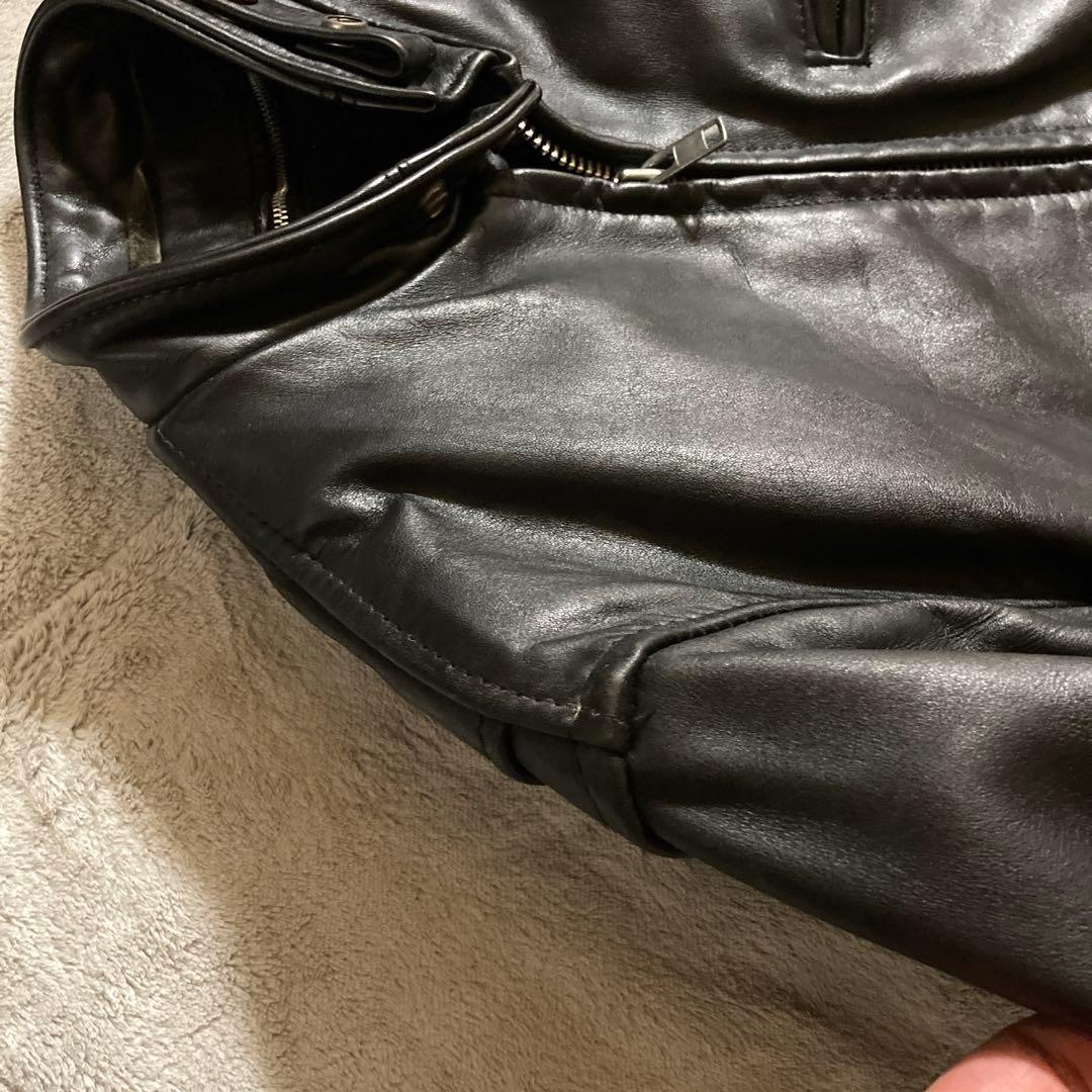 Schott 641 シングルライダース　 ボアライナー付 サイズ36ブラック