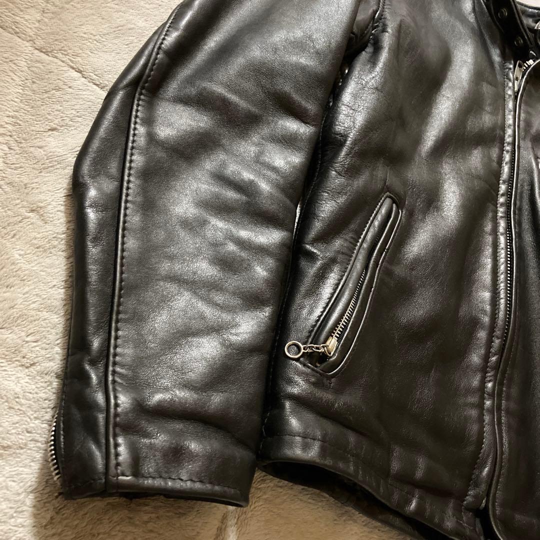 Schott 641 シングルライダース　 ボアライナー付 サイズ36ブラック