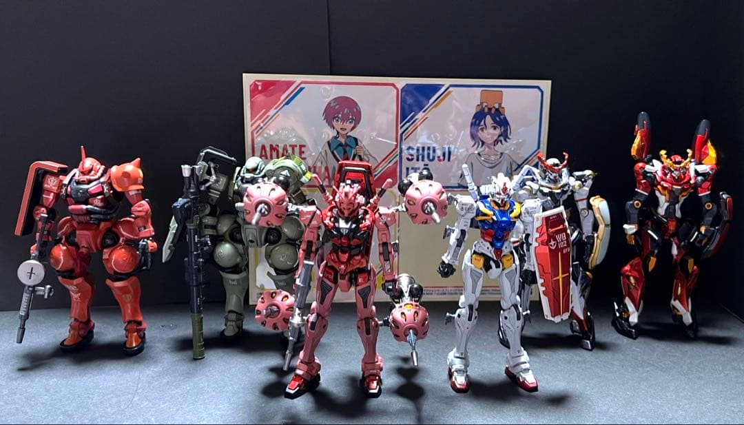 HG 1/144 赤いガンダム　白いガンダム　塗装完成品2機セット