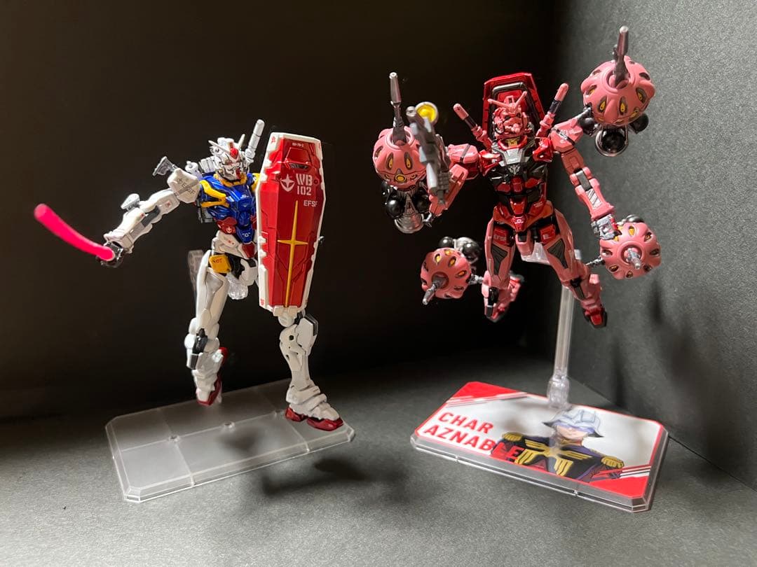 HG 1/144 赤いガンダム　白いガンダム　塗装完成品2機セット