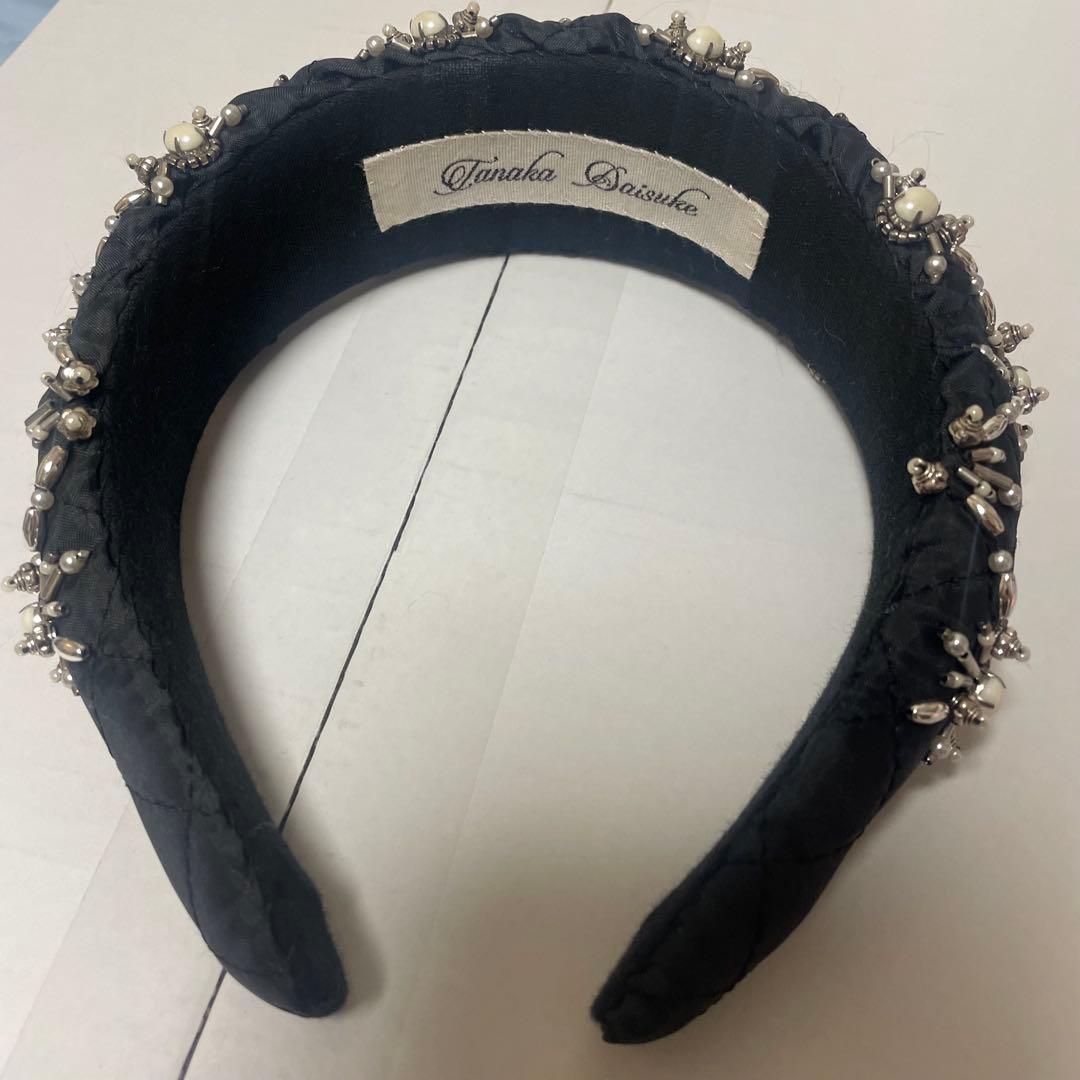【8月限定値下げ】tanaka daisuke 黒 パール装飾ヘアバンド