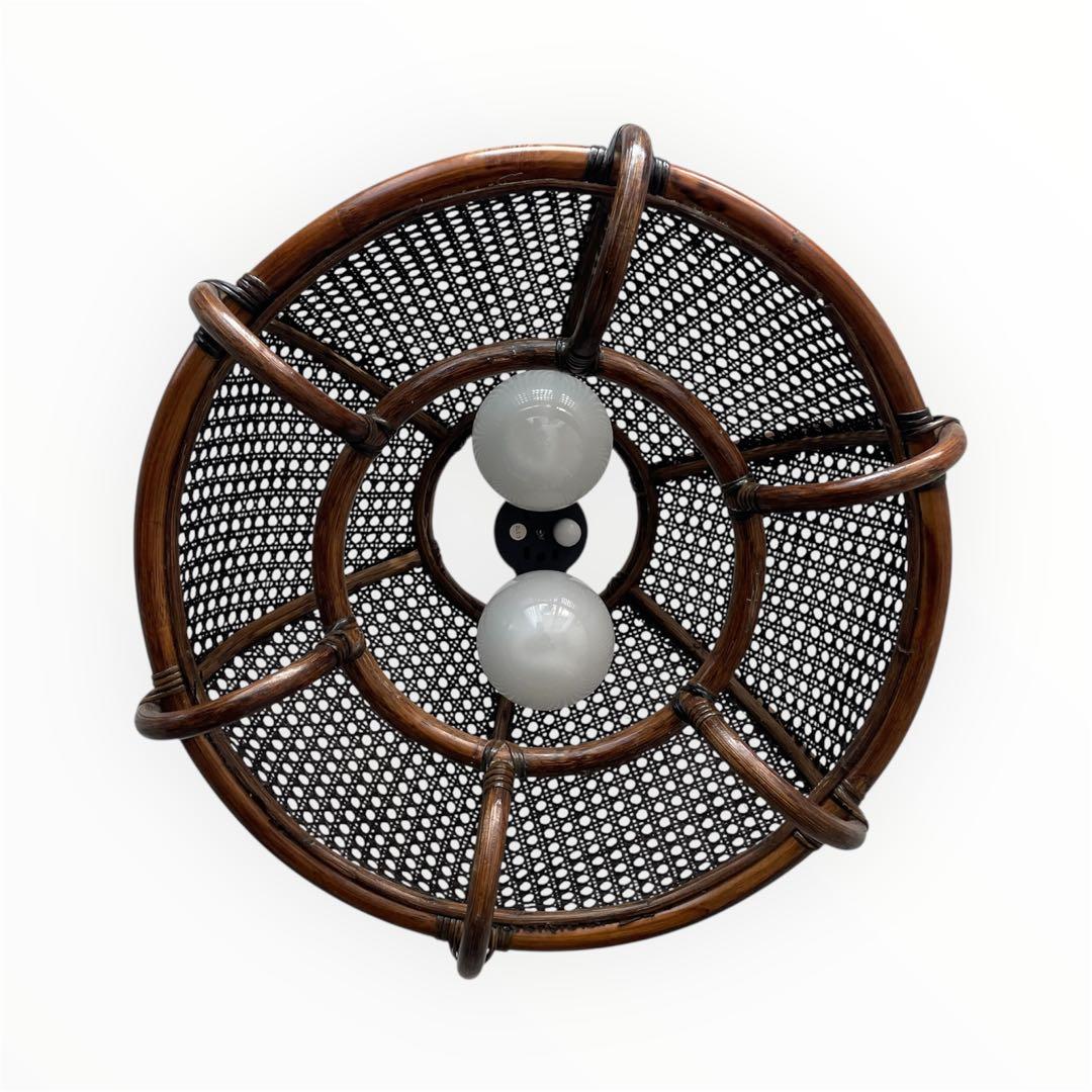 80s ヴィンテージ　ラタンランプ