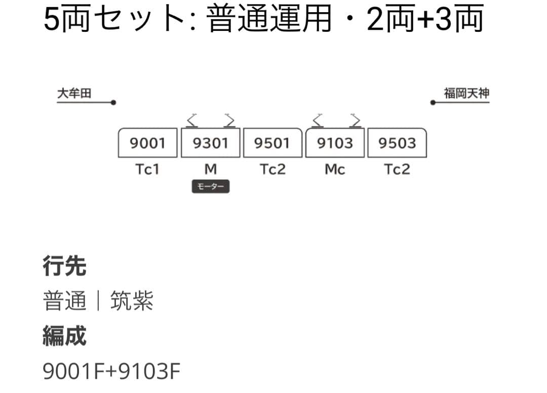 西日本鉄道9000形 5両セット