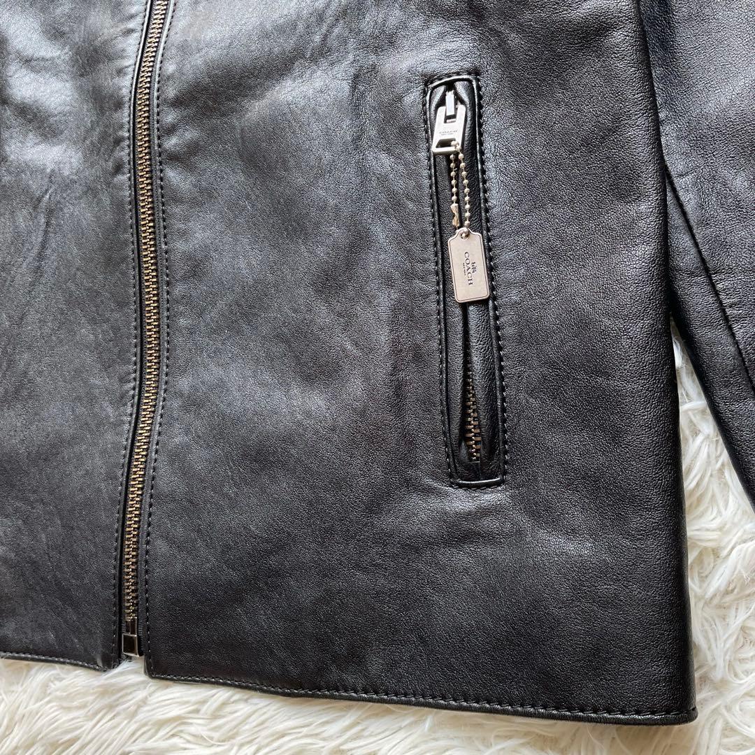 美品✨COACH レザージャケット　シングルライダース　M ブラック　88799