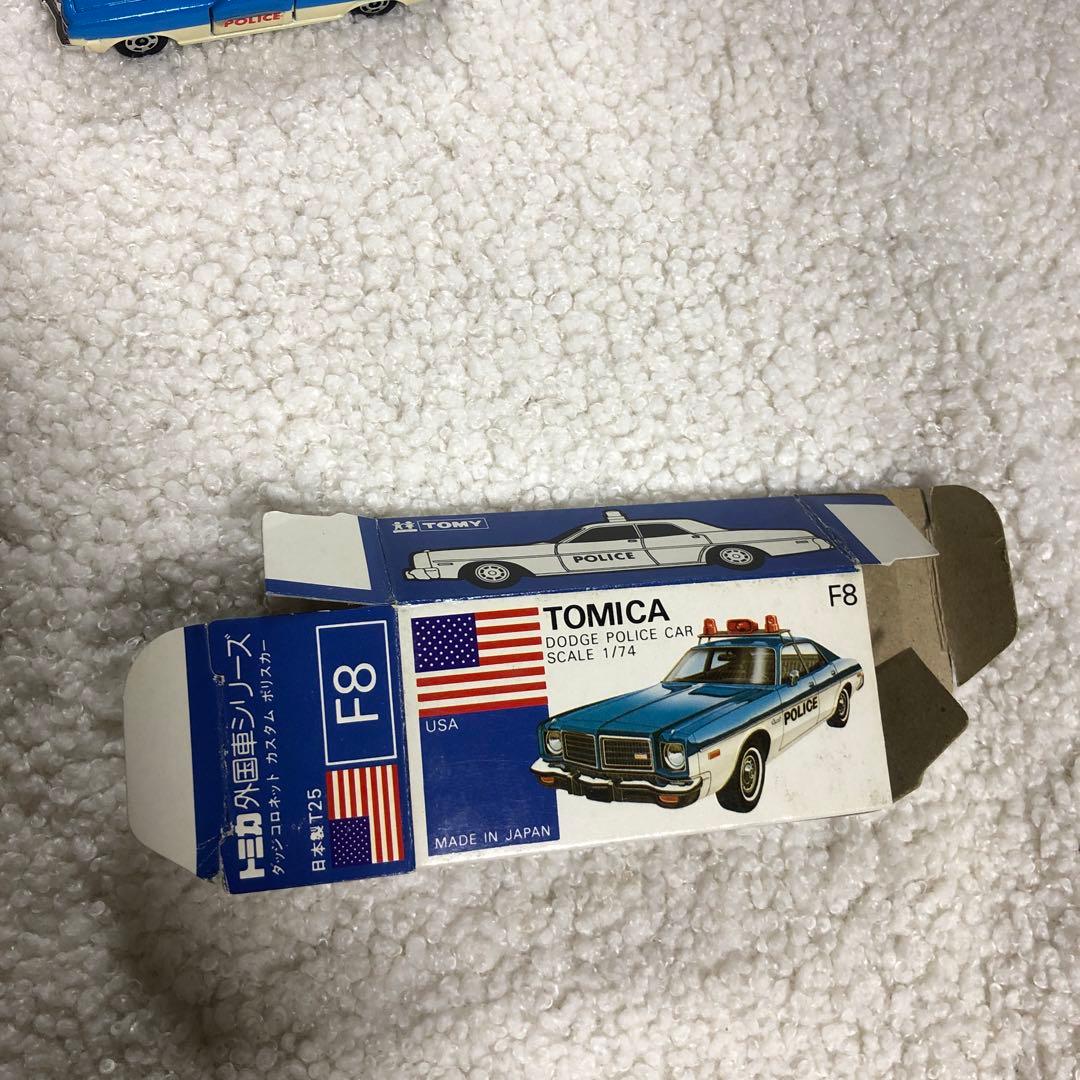 トミカ　青箱　ダッジコロネット カスタム　ポリスカー　日本製　F8 外国車