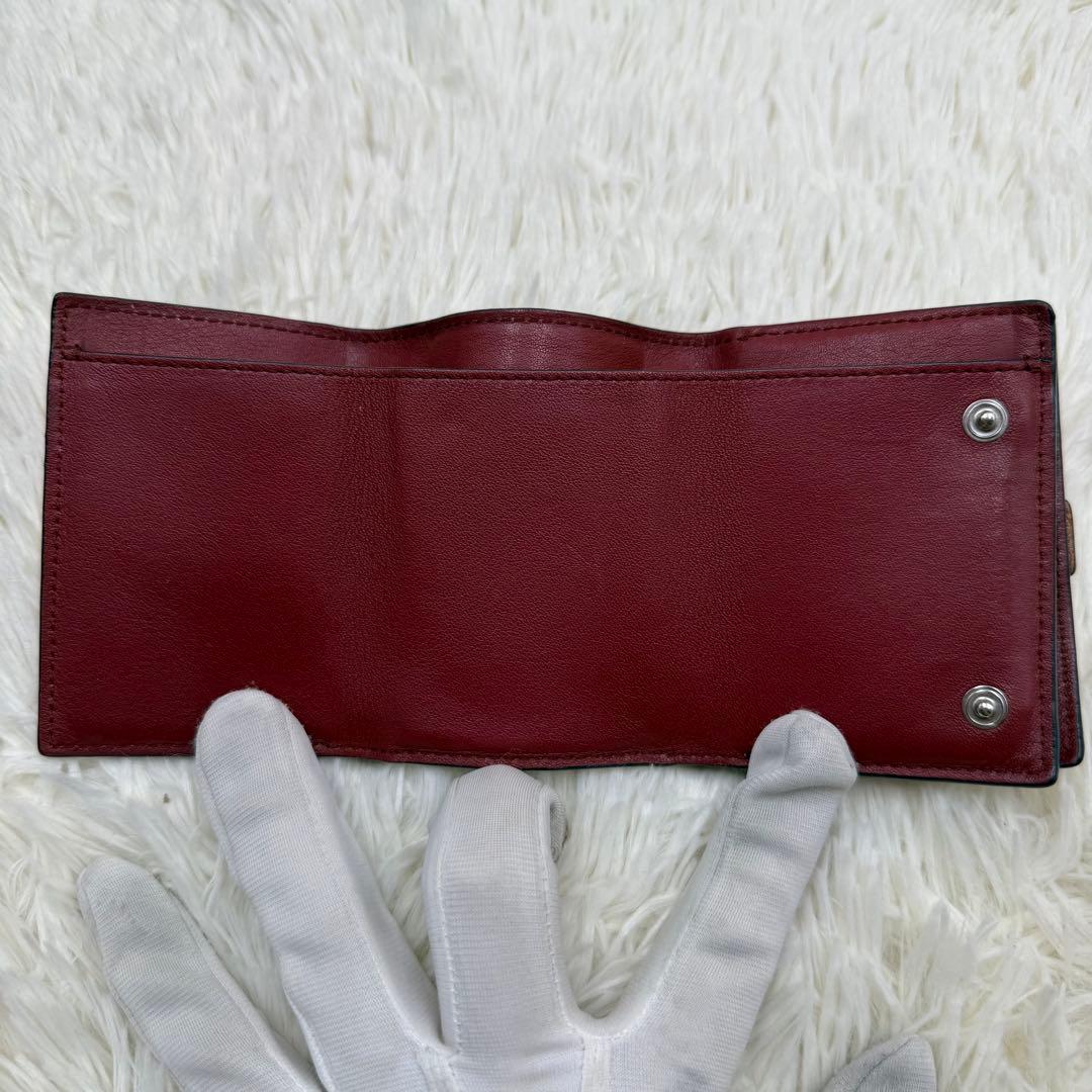 ✨美品✨ロエベ　三つ折り財布　トライフォールドウォレット　ブラウン　アナグラム