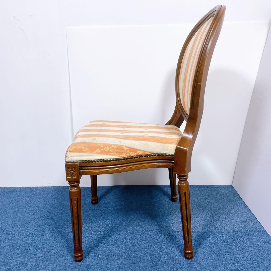 【フランスアンティーク②】ルイ16世様式 華麗ストライプ織物張 メダリオンチェア