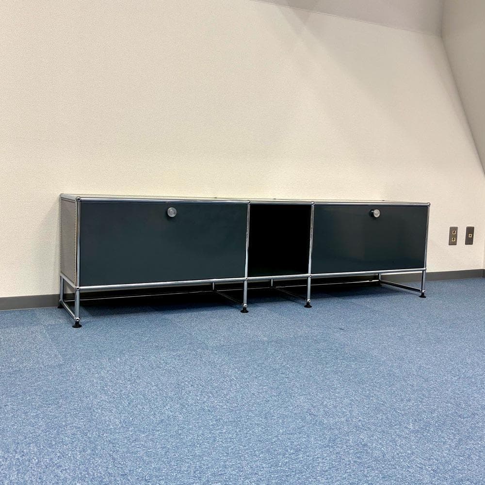 中古 USMハラー｜キャビネット テレビボード 3列2段 アントラサイト