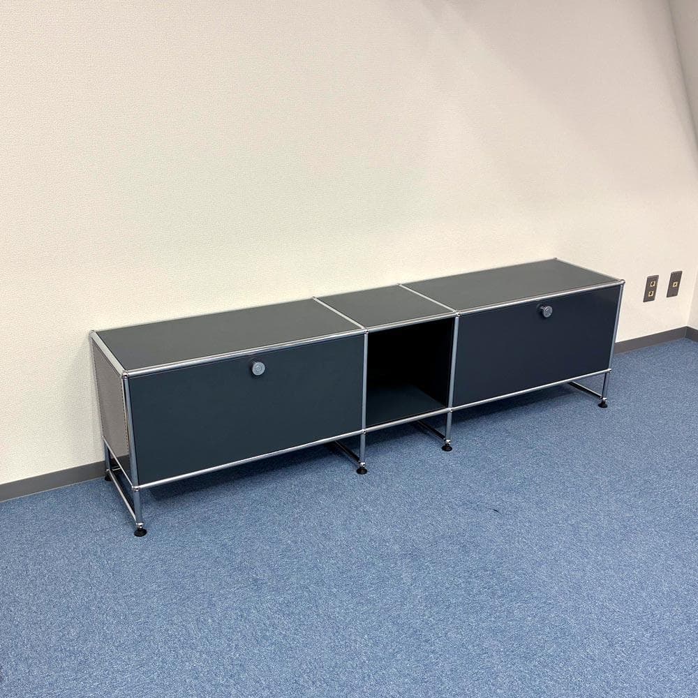 中古 USMハラー｜キャビネット テレビボード 3列2段 アントラサイト