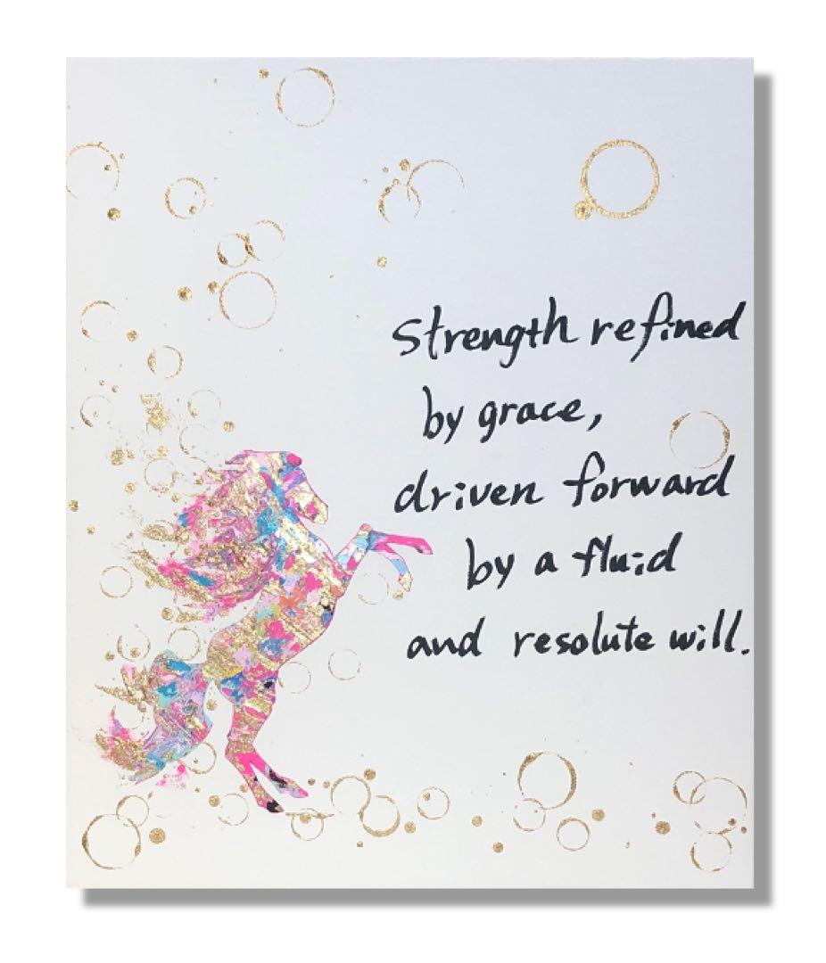 【OKタケオ】油絵　原画　一点物　馬　スタイリッシュ　インテリア　F8