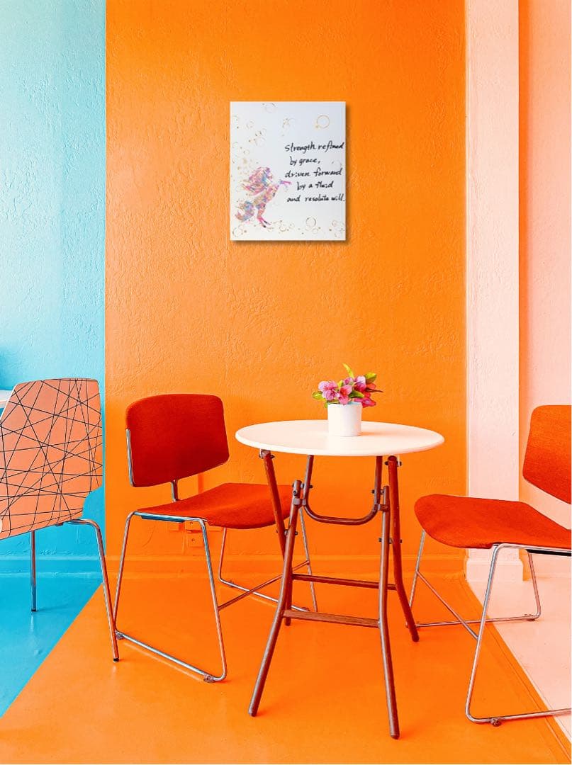 絵画　油絵　原画　一点物　馬　スタイリッシュ　アート　インテリア　F8