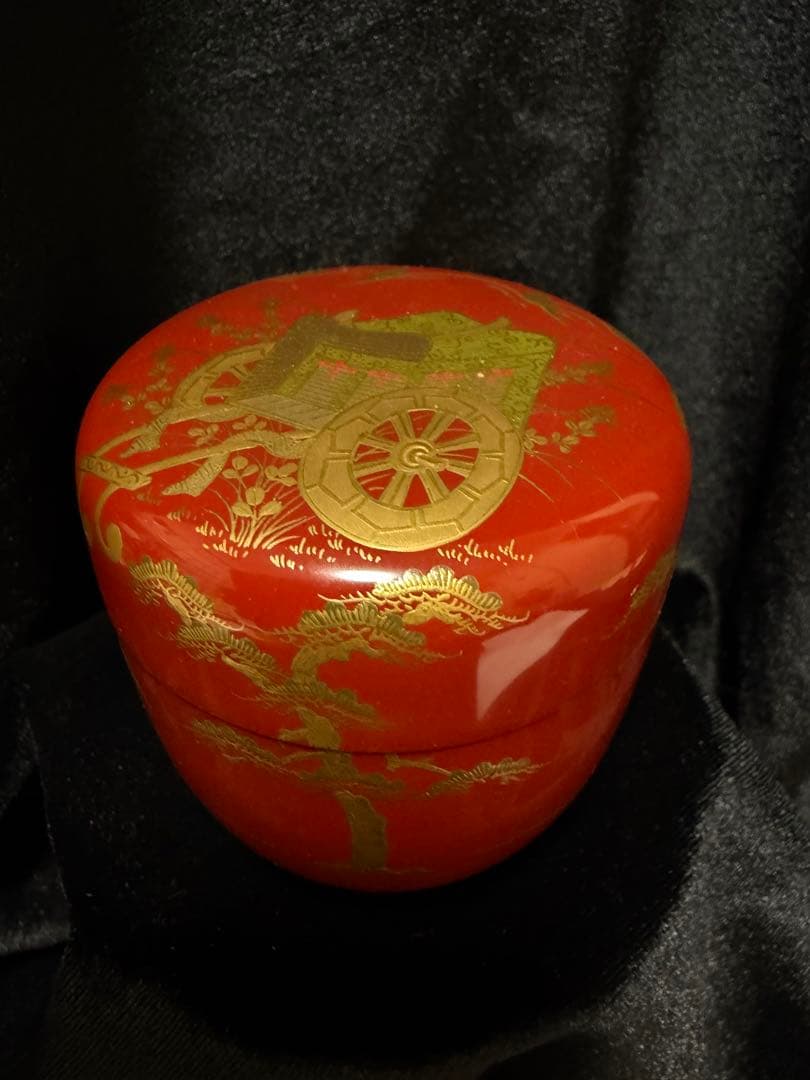 岡田紫峰作棗無垢 茶入れ 茶道具 直径6.5cm×高6.5cm