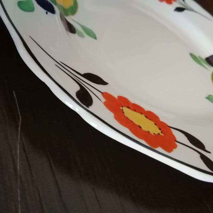 逸品　英国　サムソンハンコック　ケーキ皿　飾り皿　アイボリーウェア　1930年製