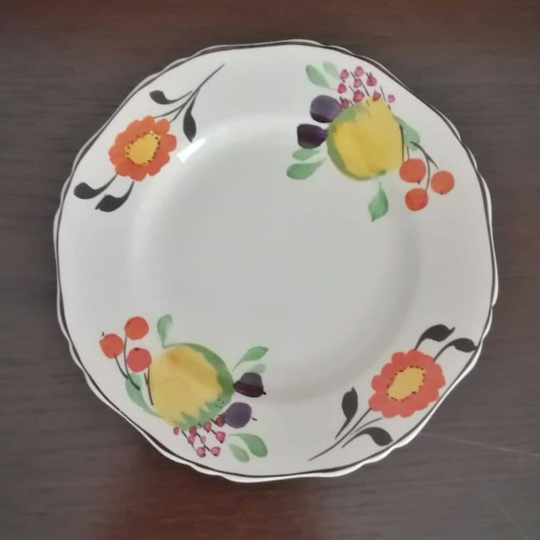 逸品　英国　サムソンハンコック　ケーキ皿　飾り皿　アイボリーウェア　1930年製