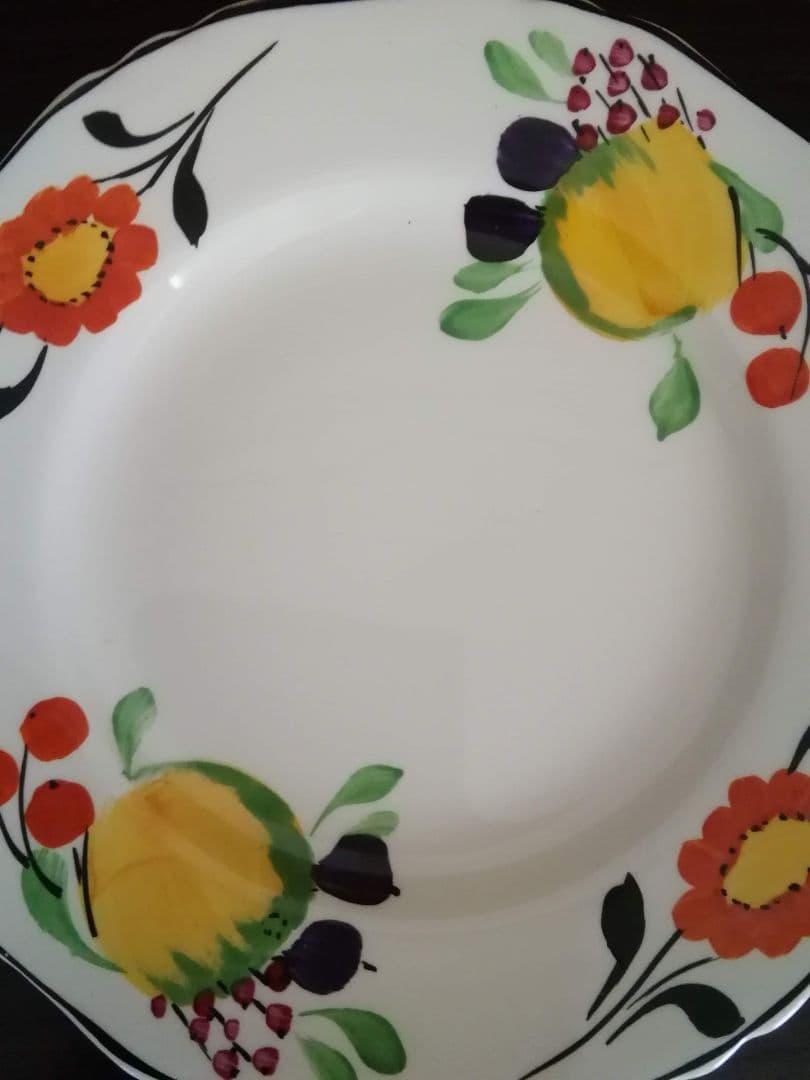 逸品　英国　サムソンハンコック　ケーキ皿　飾り皿　アイボリーウェア　1930年製