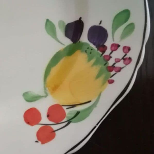 逸品　英国　サムソンハンコック　ケーキ皿　飾り皿　アイボリーウェア　1930年製