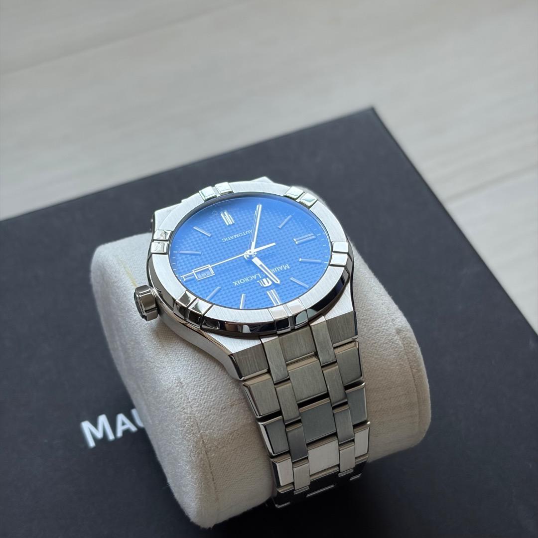 モーリス・ラクロア アイコン オートマチック 42mm ブルー 純正革ベルト付