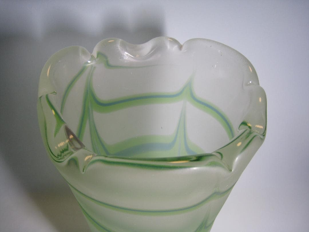 沖縄県伝統工芸士【琉球硝子花瓶】　末吉清一 　現代の名工　卓越した技能