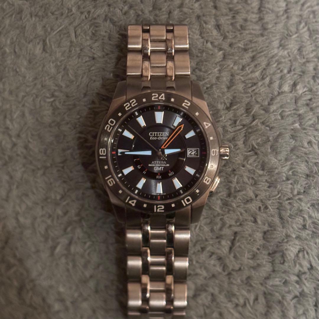 CITIZEN 時計 メンズ GMT 電波 ソーラー ATTESA エコドライブ