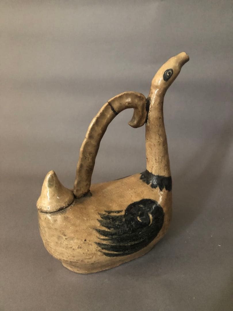 アンティーク　陶器　鳥の水差し　骨董