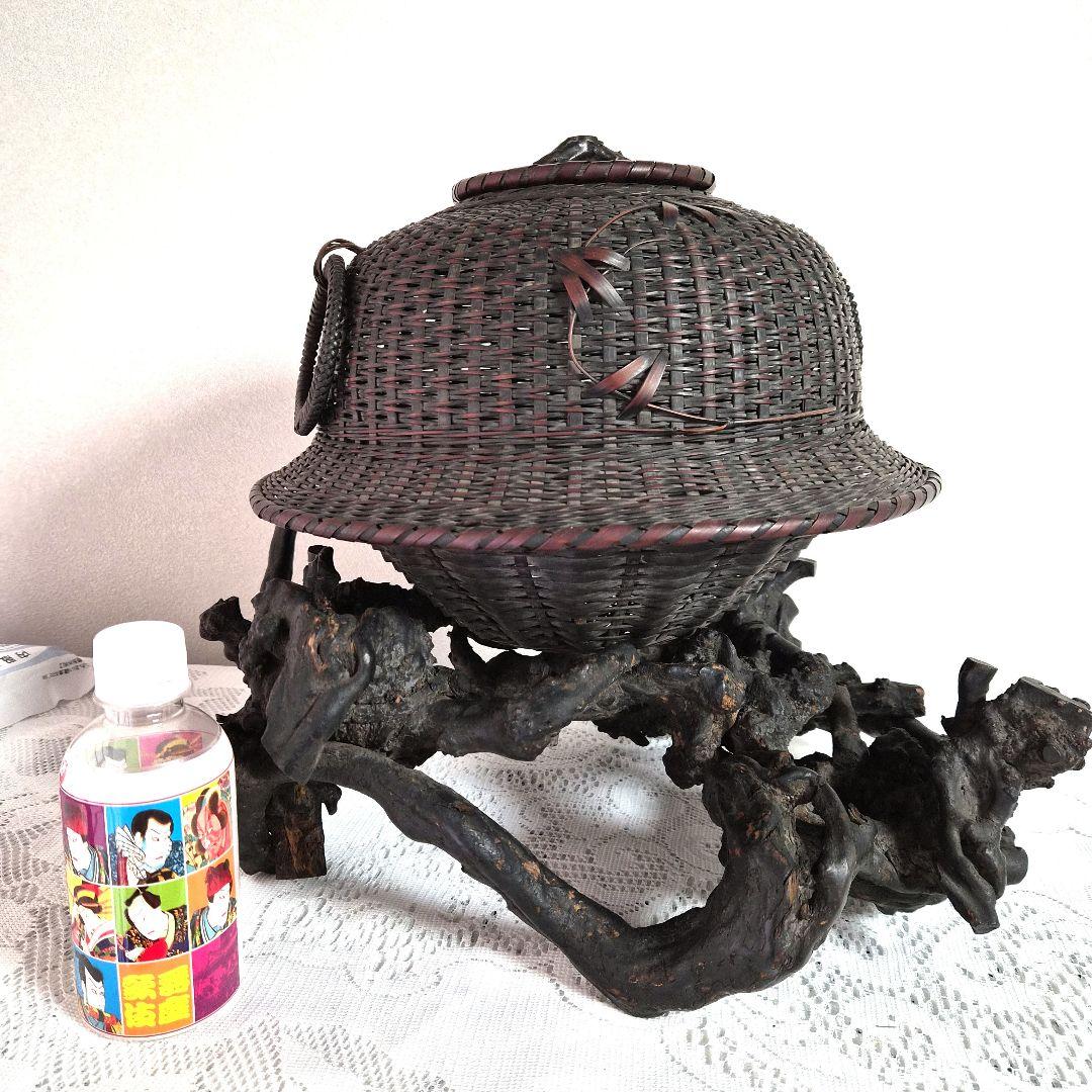 竹編み込み風炉釜