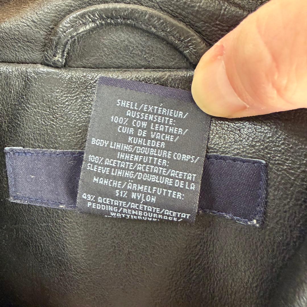 ペ*ス様 00's OLD GAP シングルライダース レザー ジャケット M