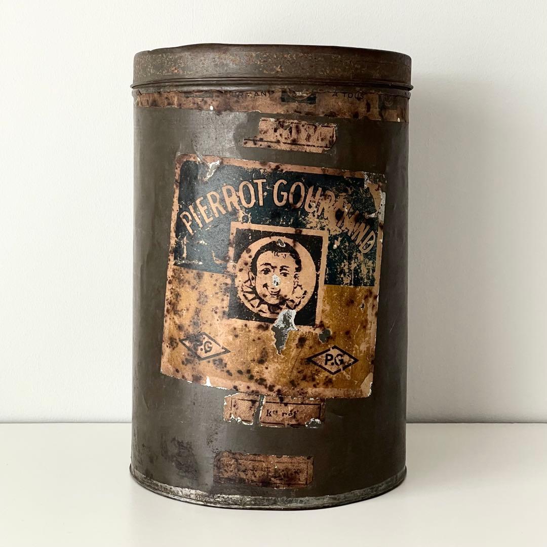 フランスアンティーク PIERROT GOURMAND ピエログルマン TIN缶