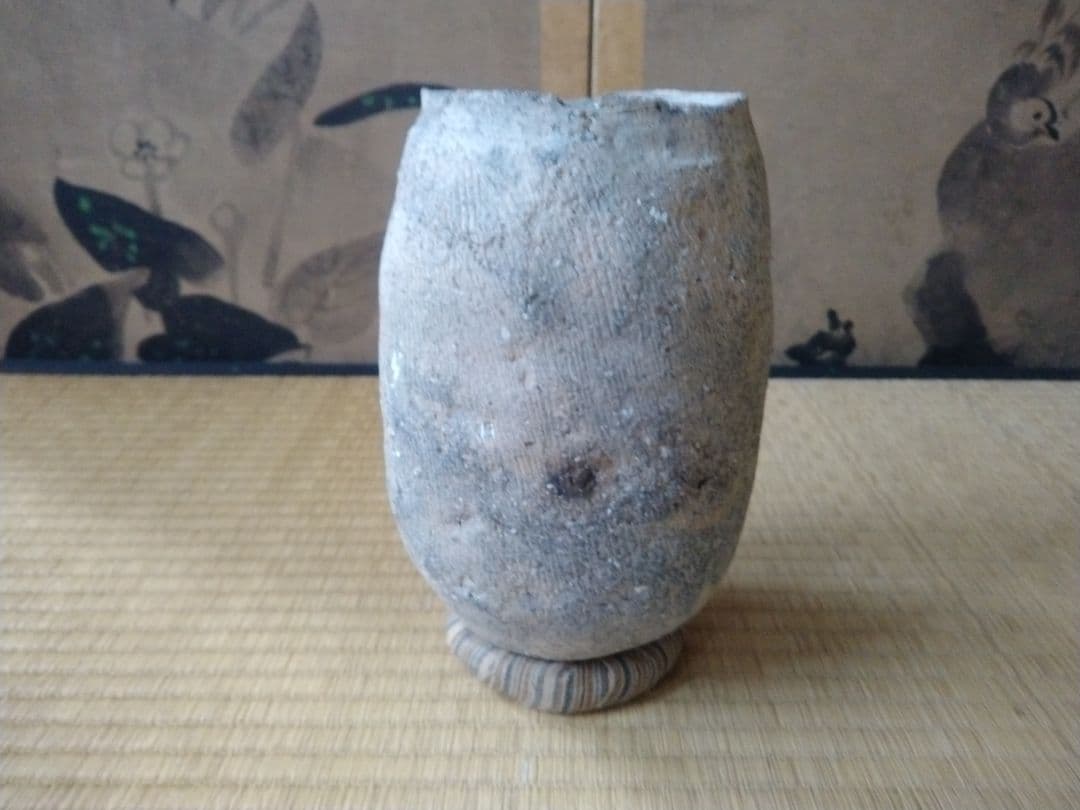 中世頃　櫛目蛸壺　骨董　古美術　茶道具　土器　壺　須恵器　古代　花器　茶道　華道